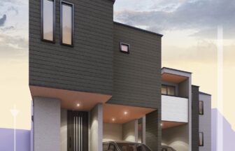 建築パース。中野区の戸建・外観。