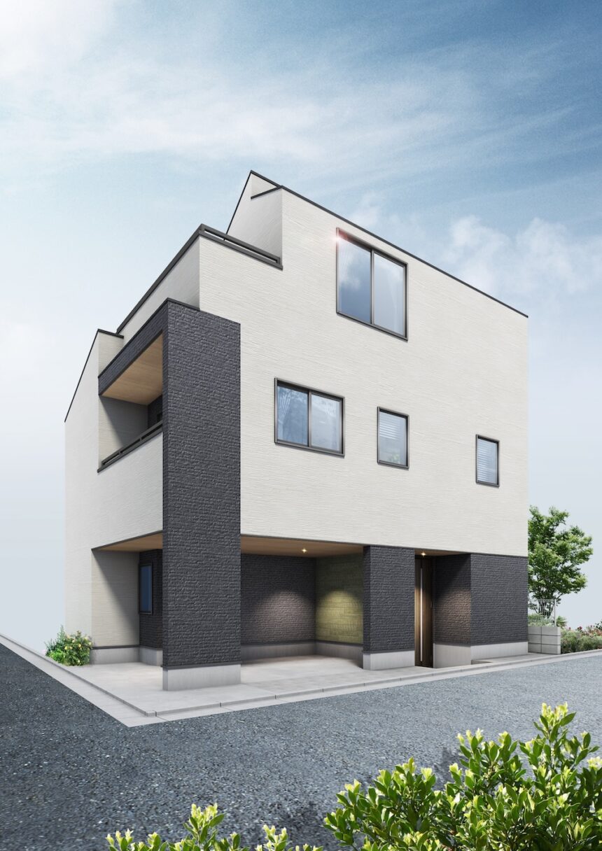 建築オーダーパース。茅ヶ崎市の戸建・外観。