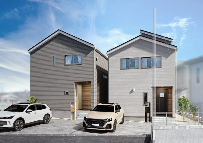 建築オーダーパース。板橋区の戸建・外観。