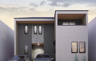 建築パース。大和市の戸建・外観。