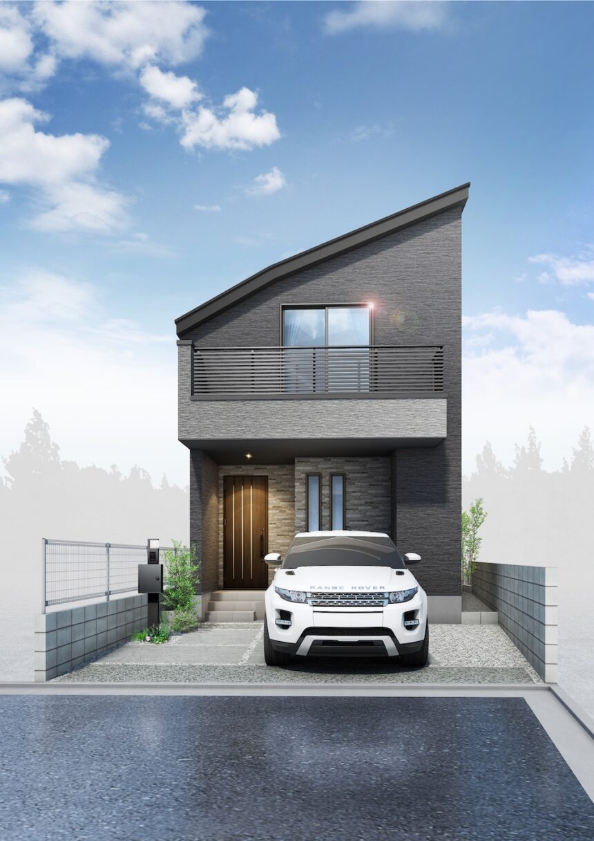 建築オーダーパース。練馬区の戸建・外観。