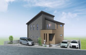 建築オーダーパース。東大和市の戸建・外観。