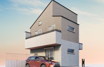 建築オーダーパース。府中市の戸建・外観。