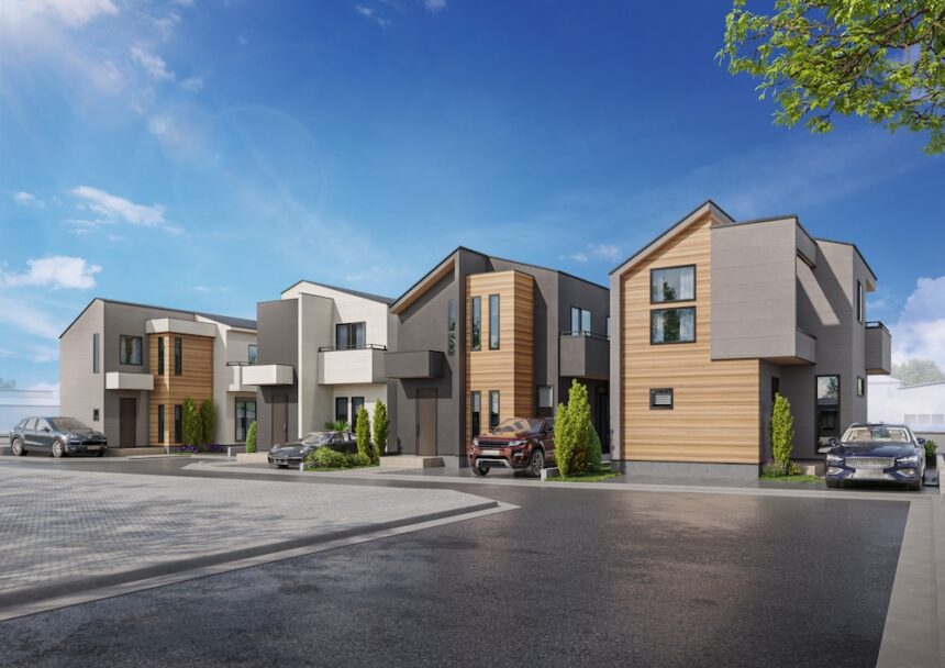 建築オーダーパース。国分寺市の戸建・外観。