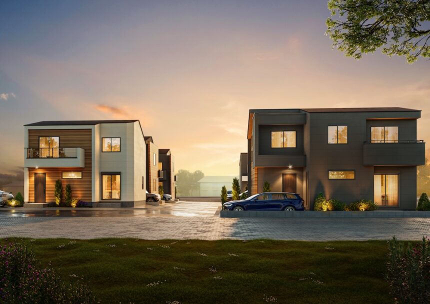 建築オーダーパース。国分寺市の戸建・外観。