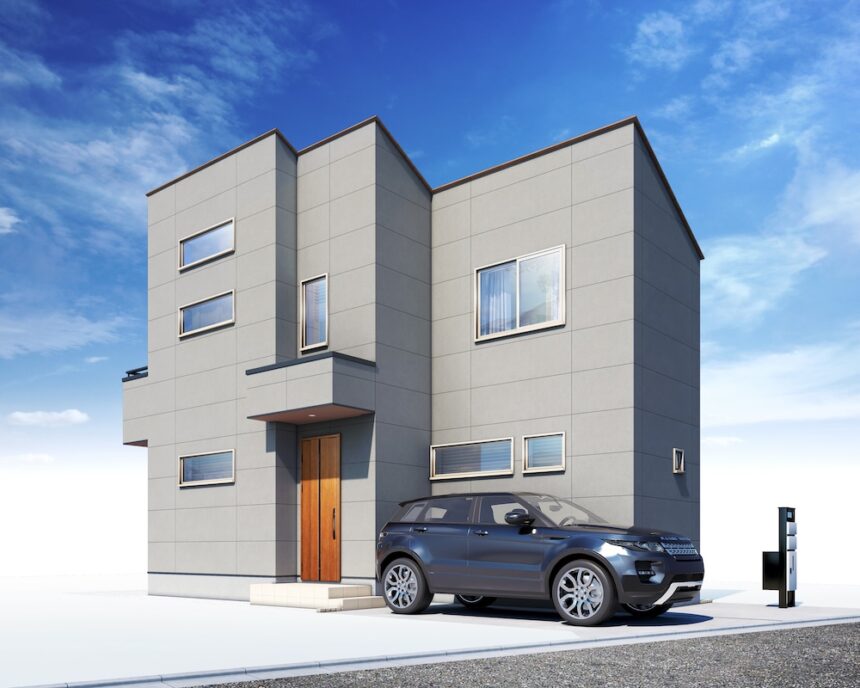 建築オーダーパース。三鷹市の戸建・外観。