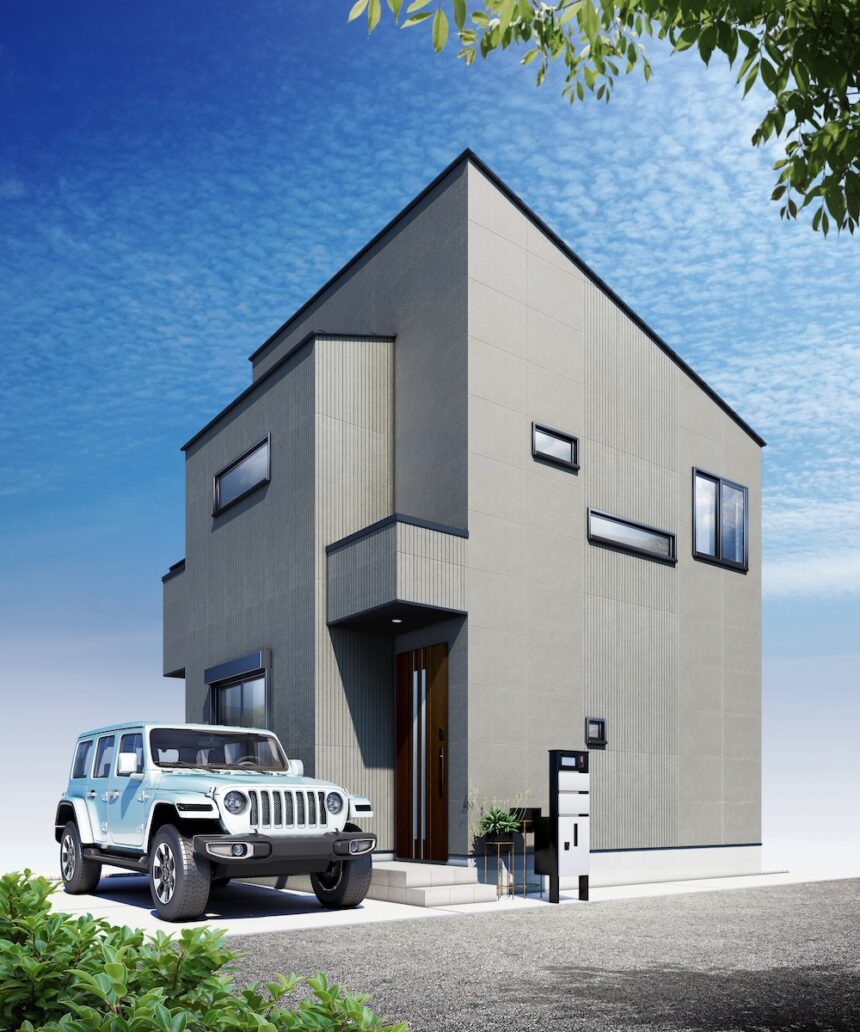 建築オーダーパース。国分寺市の戸建・外観。