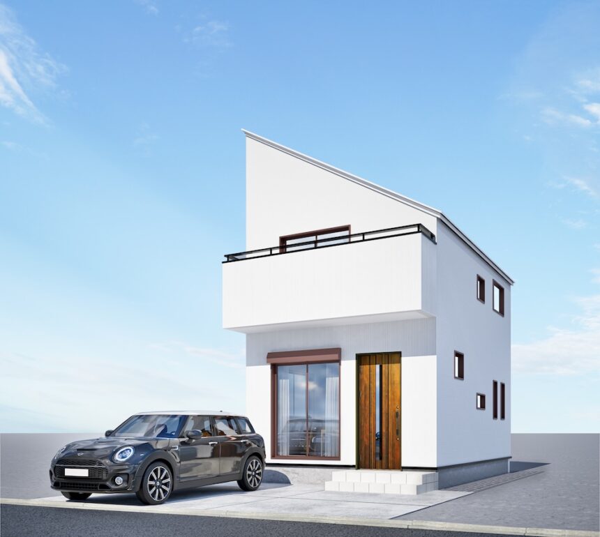 建築オーダーパース。三鷹市の戸建・外観。