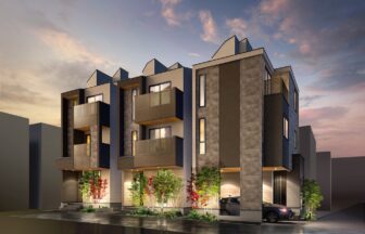 建築オーダーパース。文京区の戸建・外観。