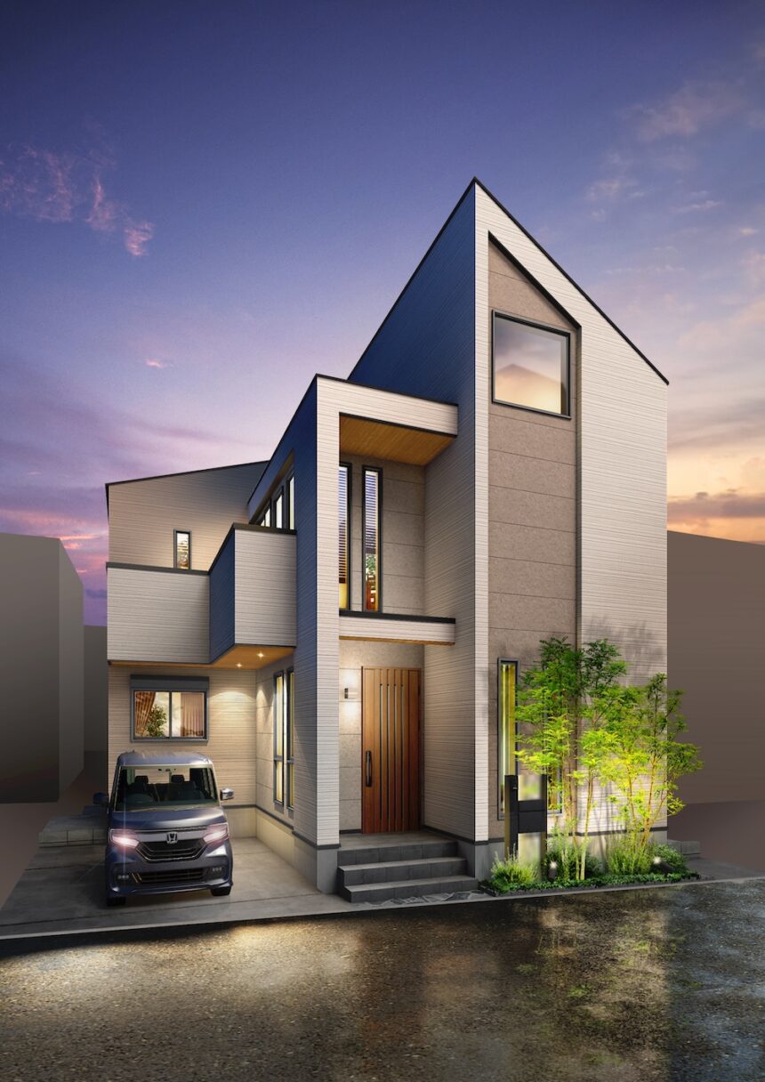 建築オーダーパース。墨田区の戸建・外観。