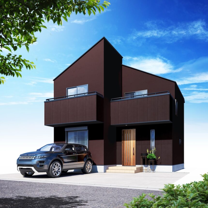 建築オーダーパース。日野市の戸建・外観。