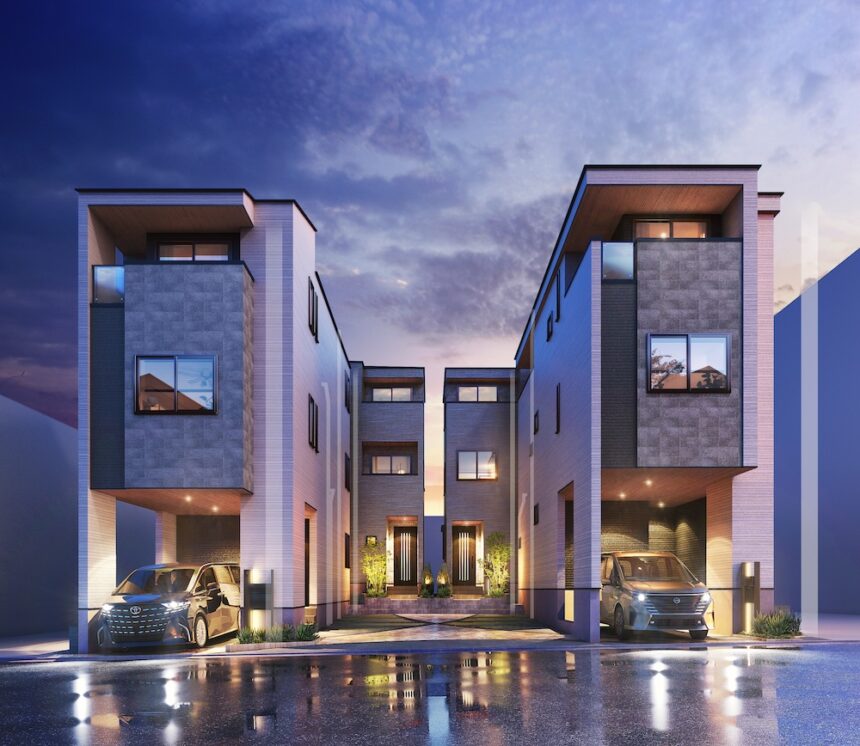 建築オーダーパース。さいたま市の戸建・外観。