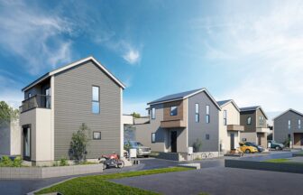 建築オーダーパース。昭島市の戸建・外観。