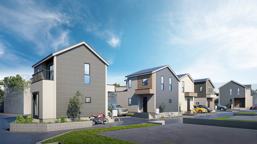 建築オーダーパース。昭島市の戸建・外観。