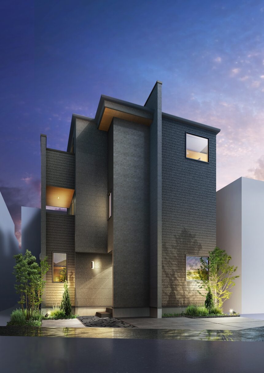 建築オーダーパース。板橋区の戸建・外観。