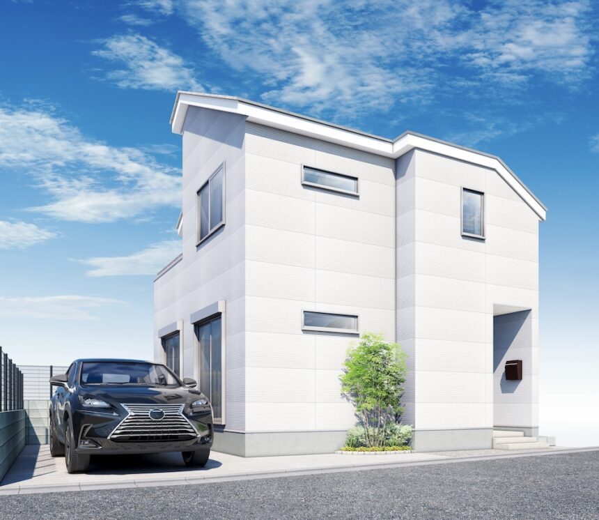 建築オーダーパース。杉並区の戸建・外観。