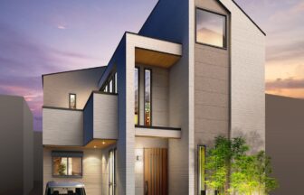 建築パース。墨田区の戸建・外観。
