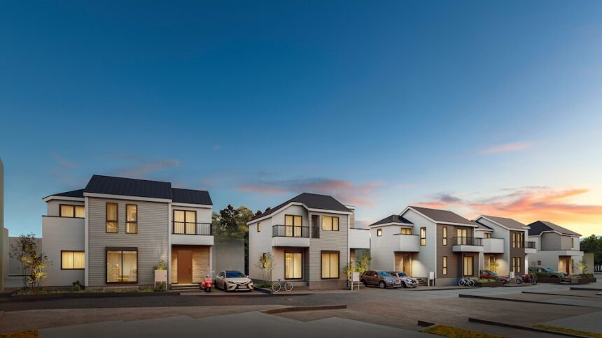 建築オーダーパース。昭島市の戸建・外観。