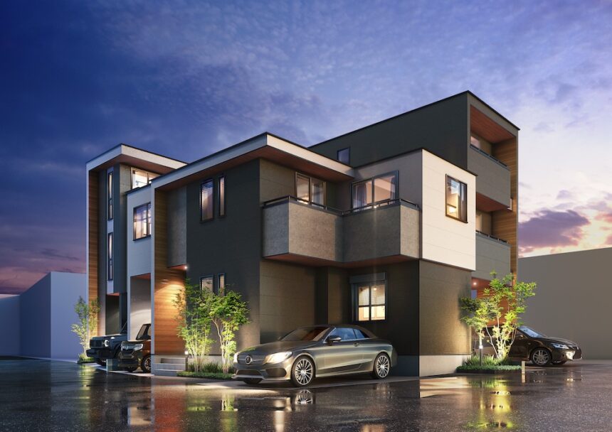 建築オーダーパース。川口市の戸建・外観。