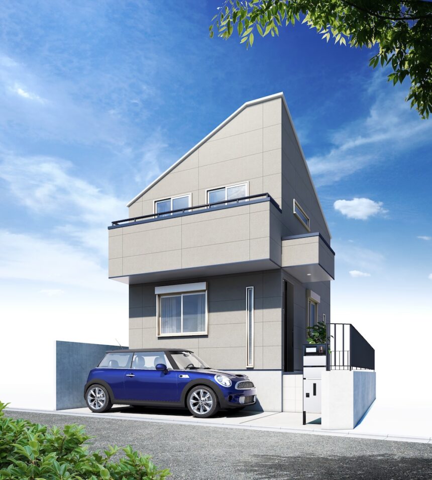 建築オーダーパース。調布市の戸建・外観。