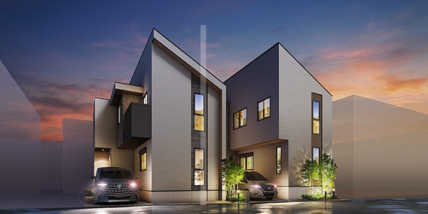 建築オーダーパース。さいたま市の戸建・外観。