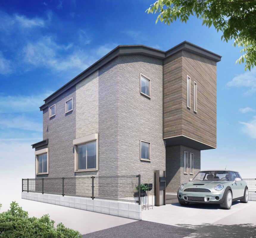 建築オーダーパース。板橋区の戸建・外観。