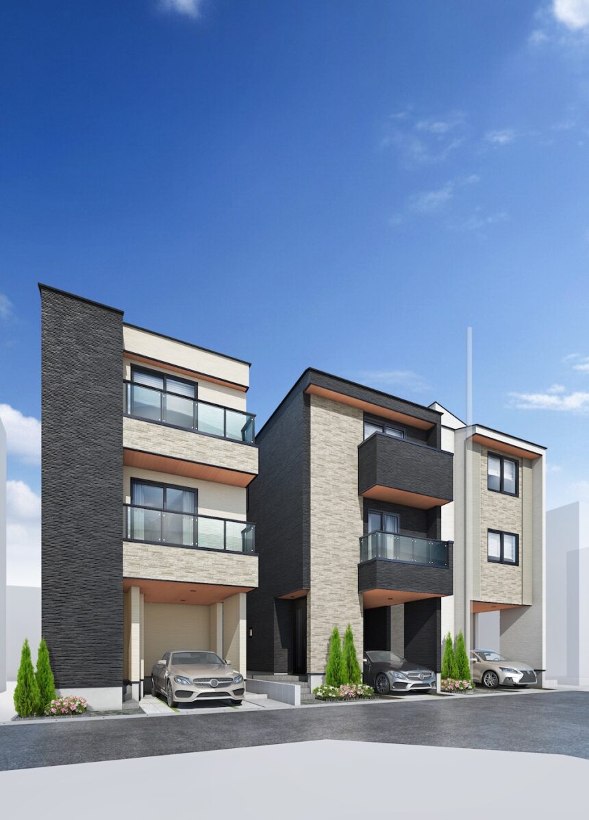 建築オーダーパース。さいたま市の戸建・外観。