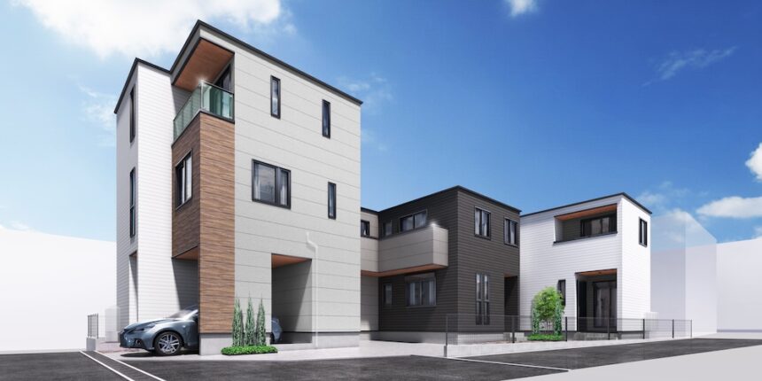 建築オーダーパース。横浜市の戸建・外観。