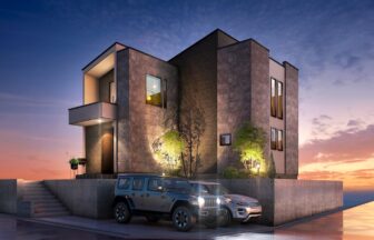 建築オーダーパース。日野市の戸建・外観。