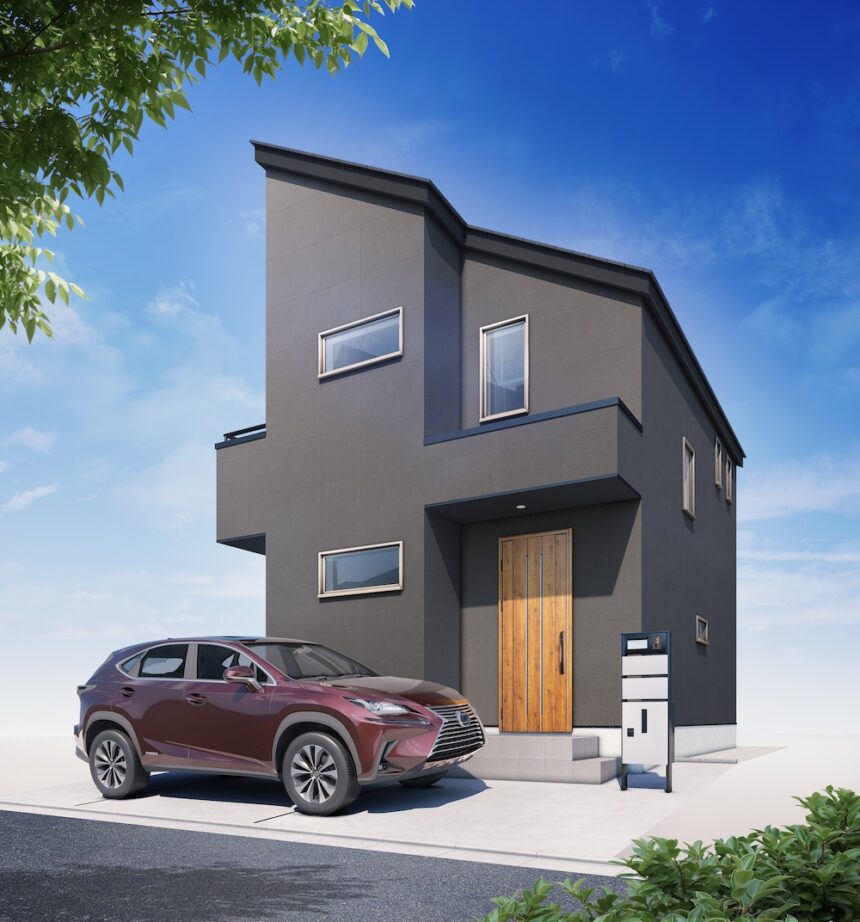 建築オーダーパース。小平市の戸建・外観。