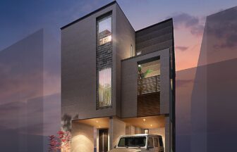建築オーダーパース。新宿区の戸建・外観。