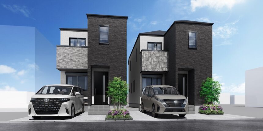 建築パース。川口市の戸建・外観。