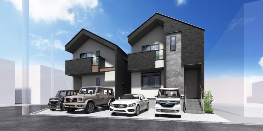 建築パース。群馬県の戸建・外観。